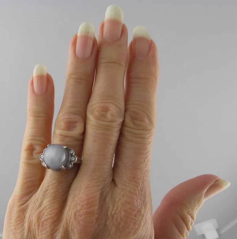 Platinum Star Sapphire Ring, 18ct Sapphire, Ring … - image 4