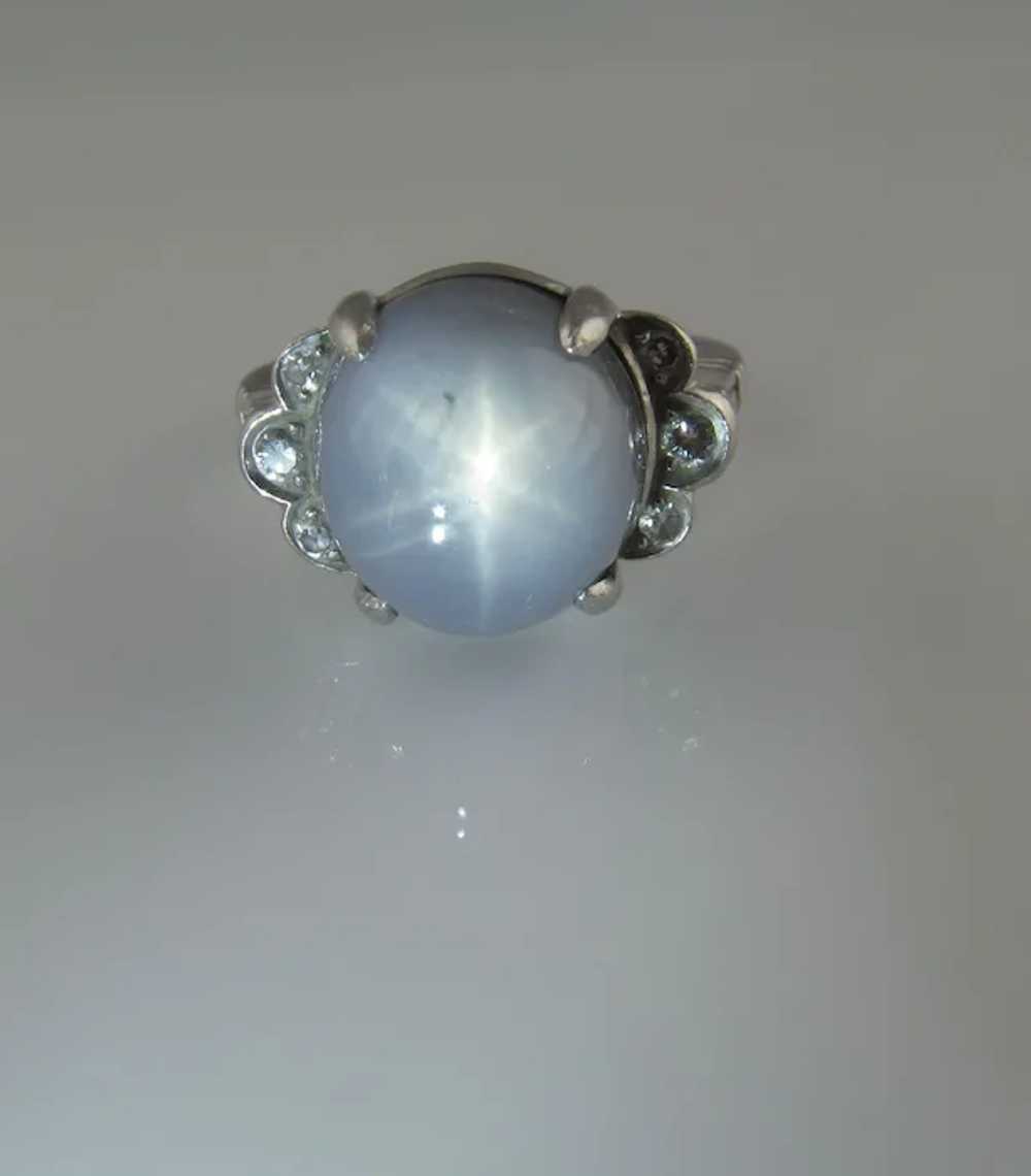 Platinum Star Sapphire Ring, 18ct Sapphire, Ring … - image 7
