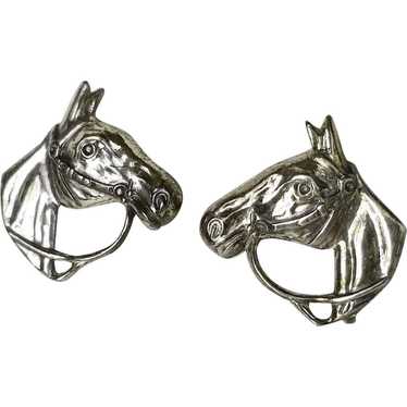 FANCY Equestrian Horse Earrings Sterling Silver Sc