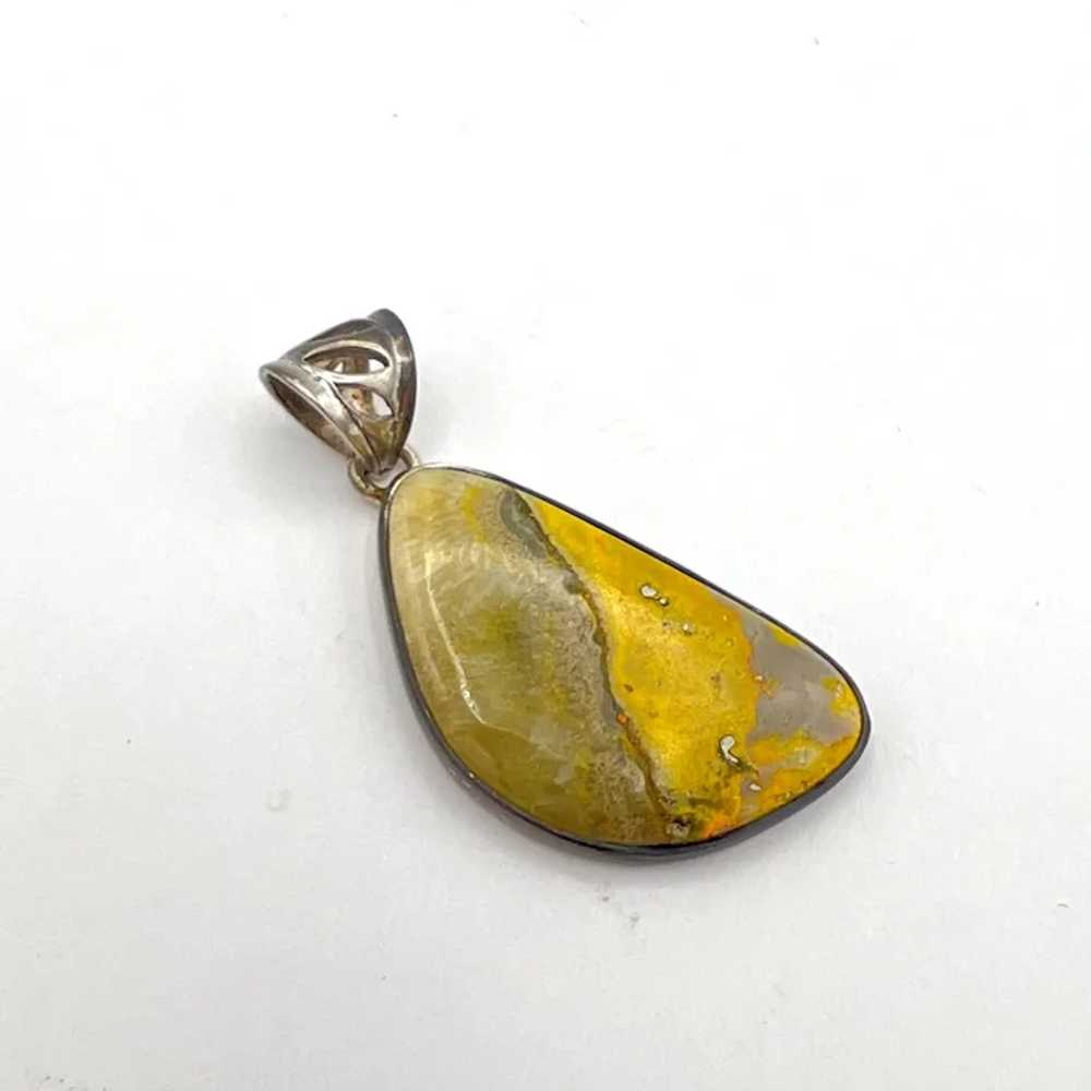 Bumblebee Jasper Cabochon Pendant - Sterling Silv… - image 3