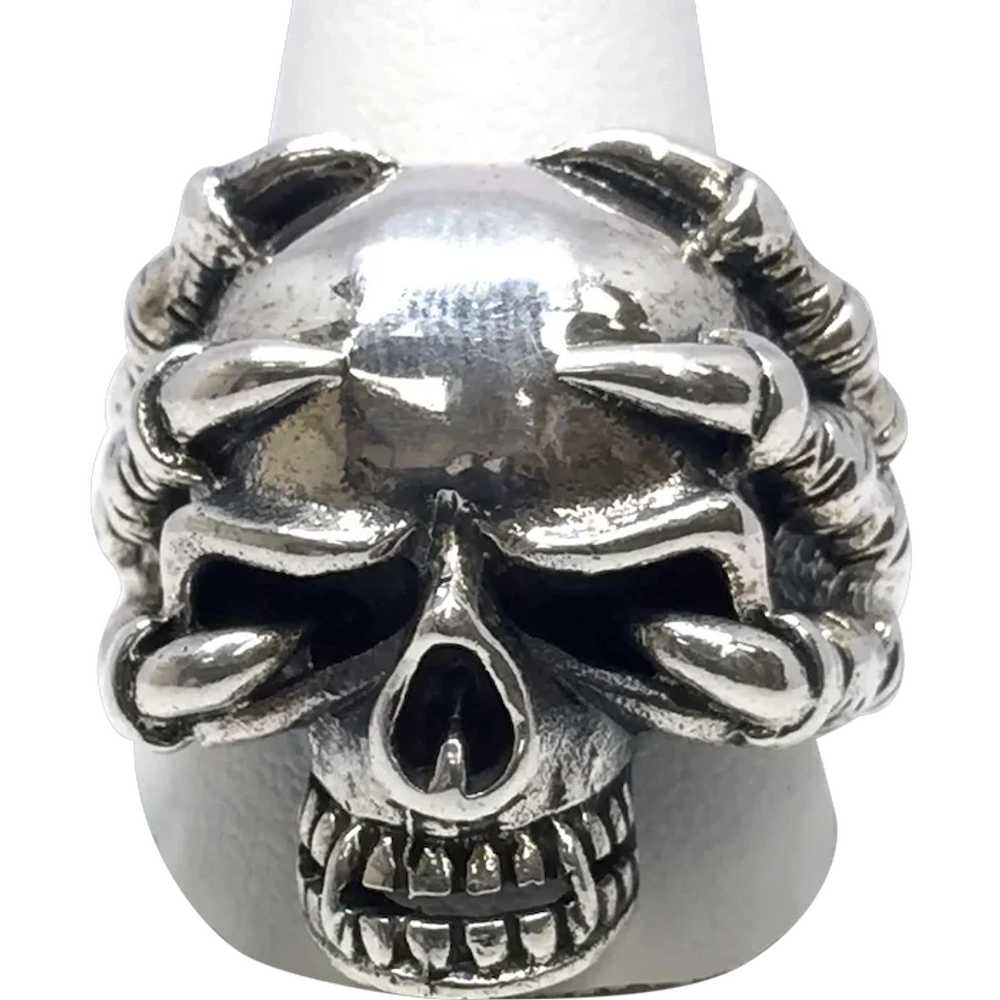 Clawed Skull Ring - Sterling Silver - image 1