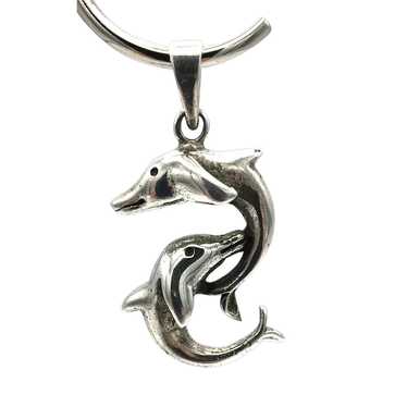 Dancing Dolphins Pendant - Sterling Silver