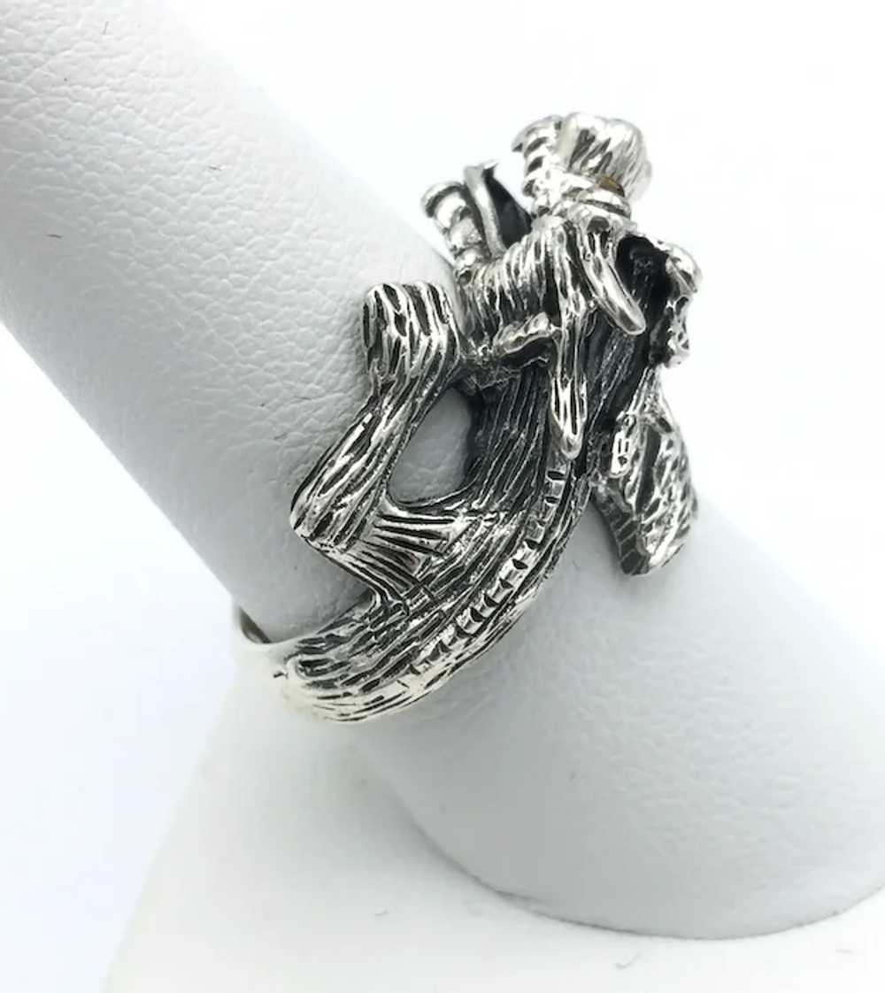 Dragon Ring w/ Red Eyes - Sterling Silver - image 3