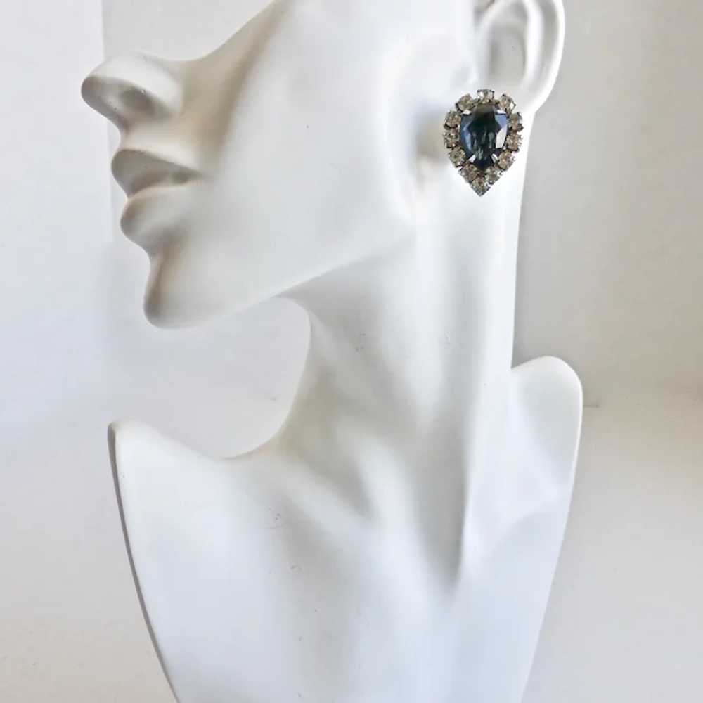 Faux Sapphire Marquise Stones Bordered by Crystal… - image 6