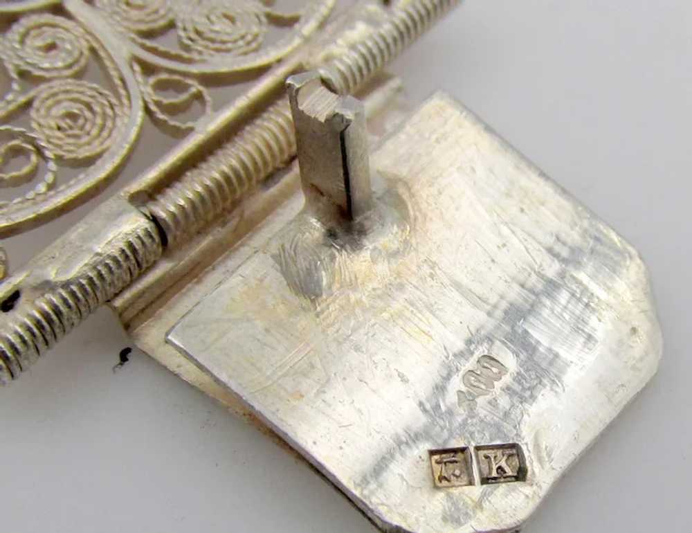 Vintage Chinese Export Filigree 800 Silver Bracel… - image 3