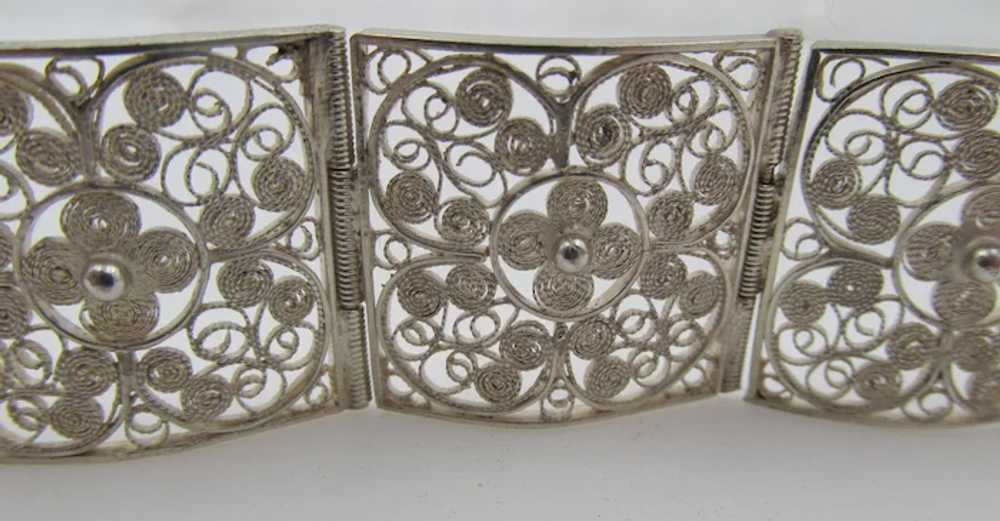 Vintage Chinese Export Filigree 800 Silver Bracel… - image 5