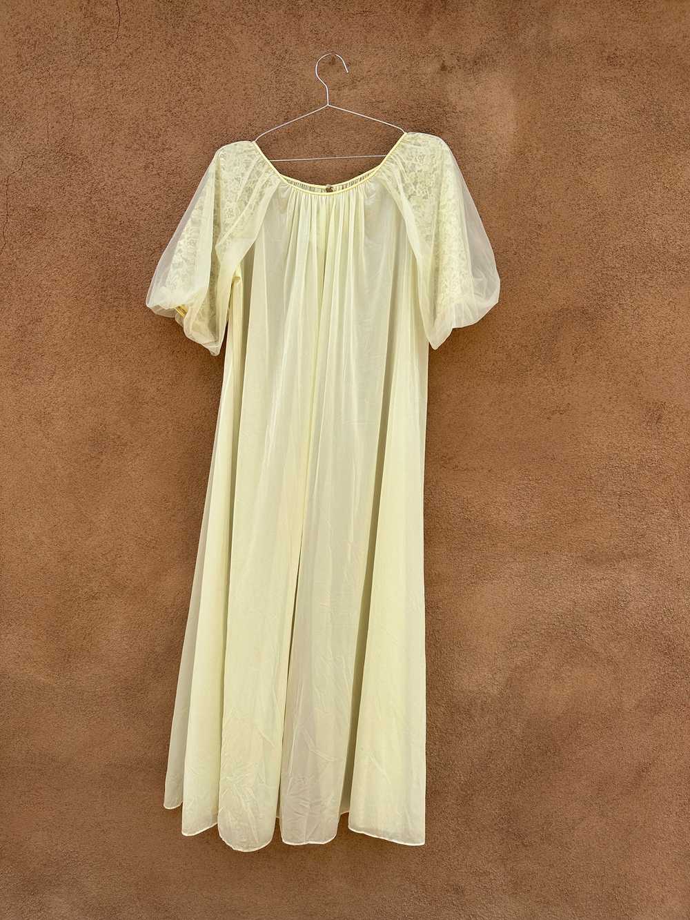 Pastel Yellow Sheer Nightgown - image 3