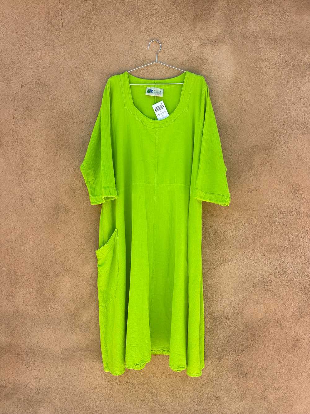 Lime Green Dress by Water Sister - Cotton - image 1