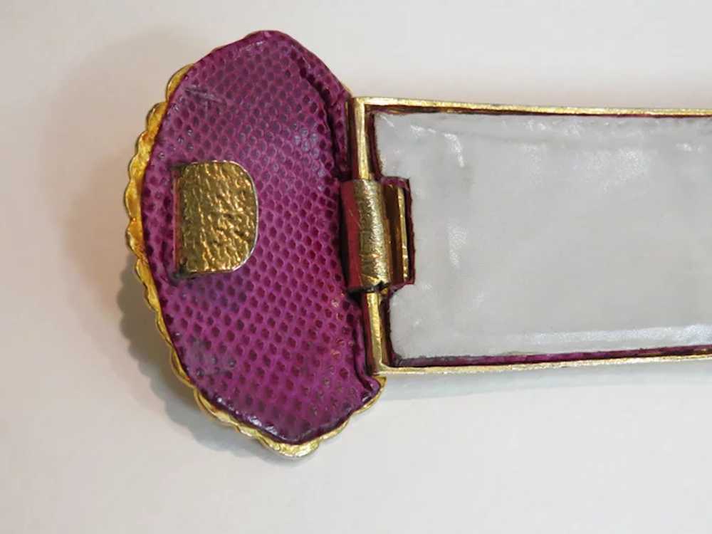 Vtg 70s 80s Purple JUDITH LEIBER leather Iridescent Mermaid Crossbody Bag  Purse