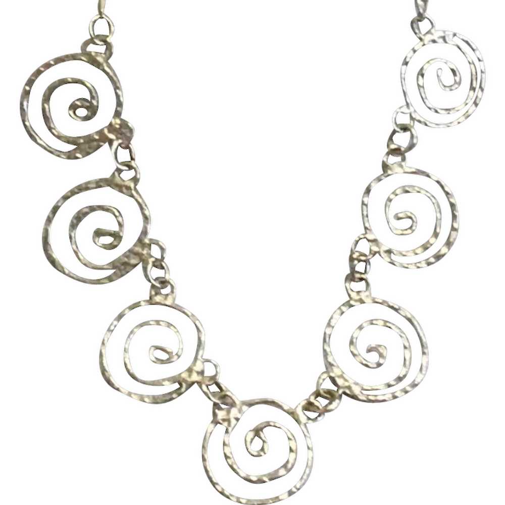 Gold Tone Circle Link Necklace - image 1