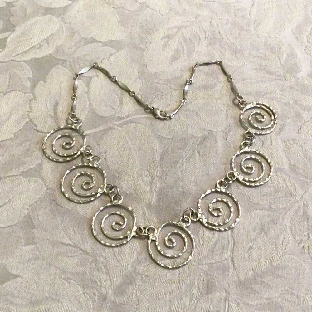 Gold Tone Circle Link Necklace - image 2