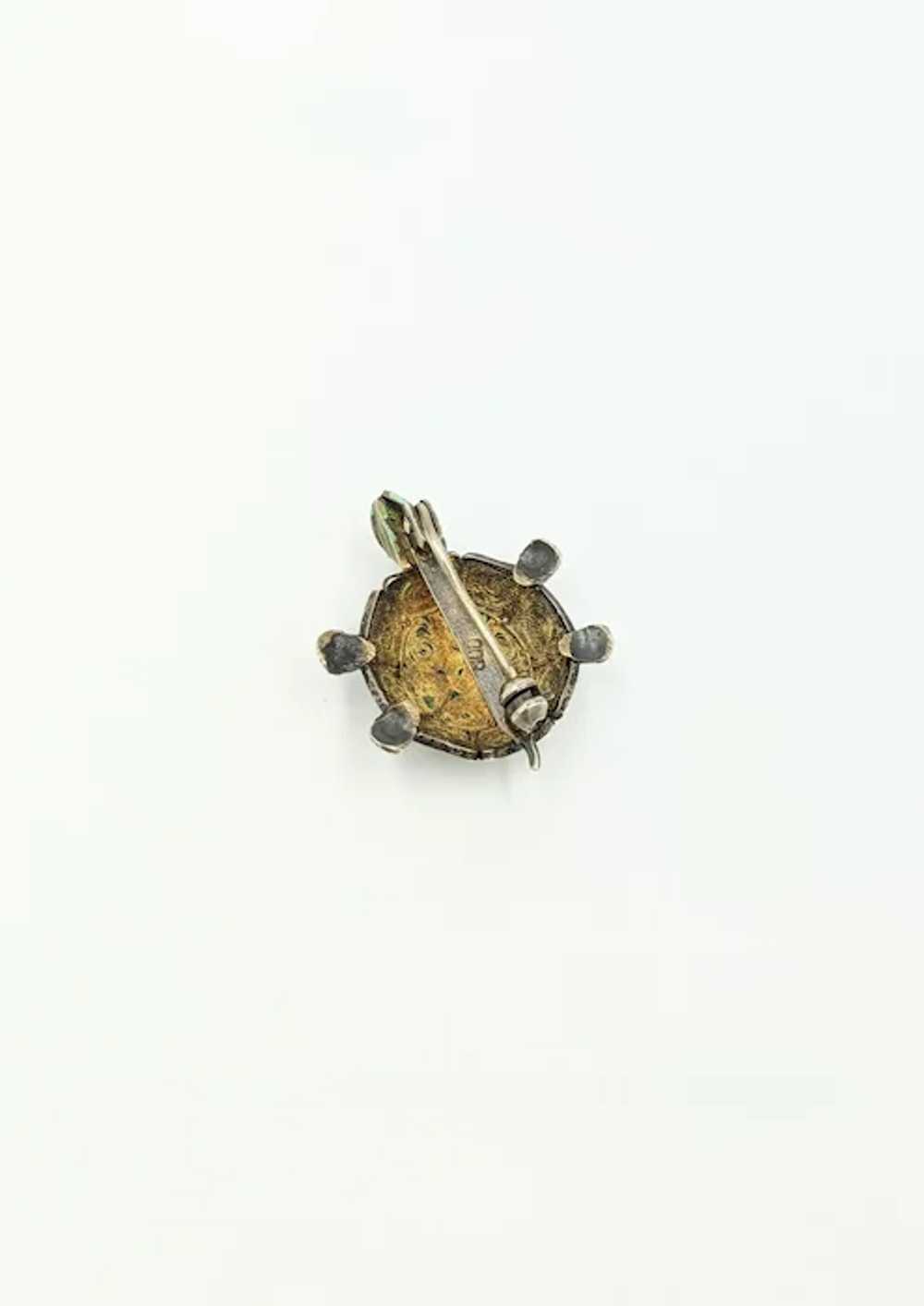 Adorable 800 Silver Plique-A-Jour Vintage Tortois… - image 5