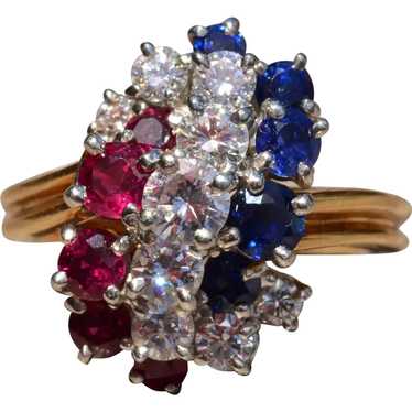 Patriotic Oscar Heyman Signed Ruby, Diamond, Sapp… - image 1