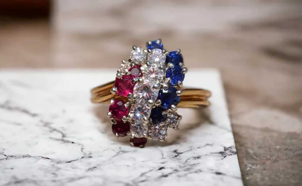 Patriotic Oscar Heyman Signed Ruby, Diamond, Sapp… - image 6