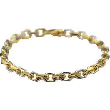 Gentleman's 18K Two Tone Handmade Cable Bracelet