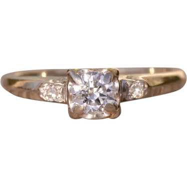 Antique Engagement or Promise Ring with Natural Di