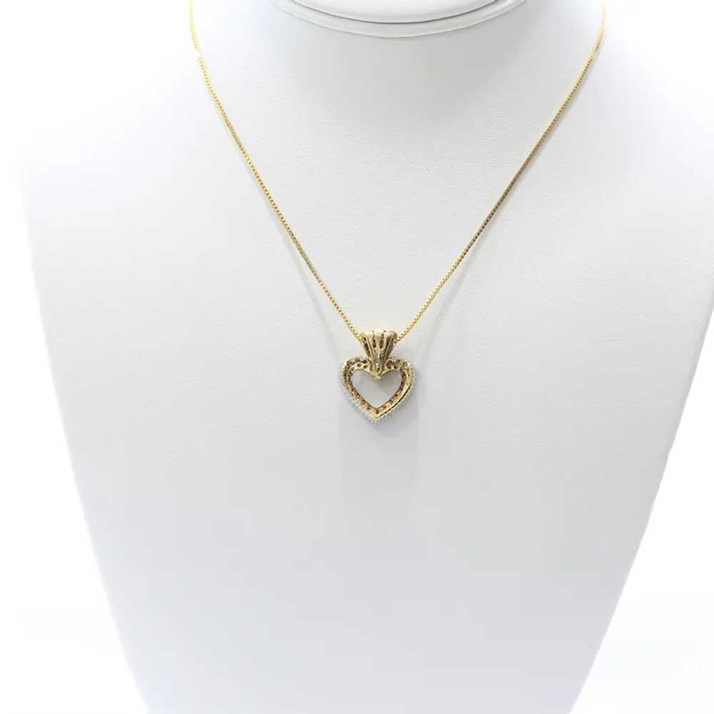 Lady's Vintage 14K Heart Shaped Diamond Pendant - image 6