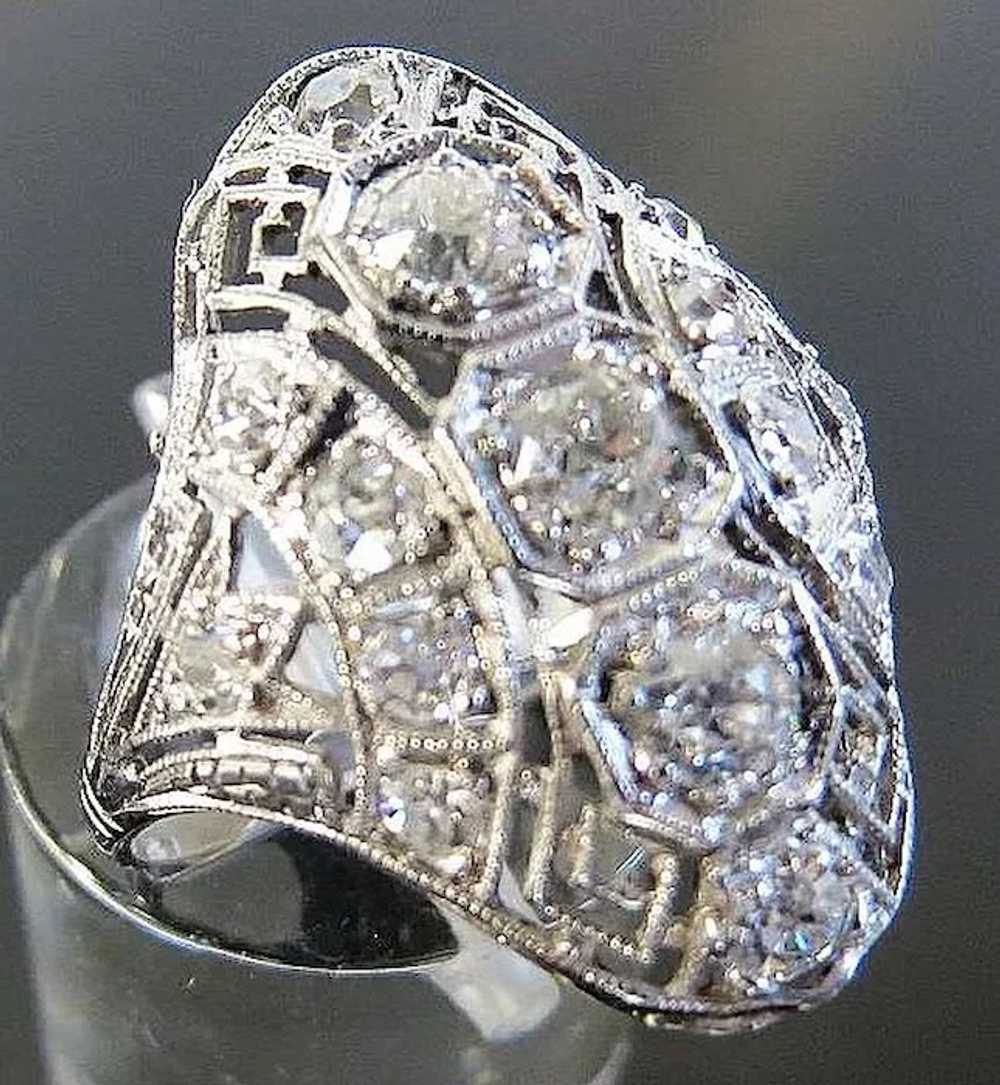 Antique Lady's Platinum Edwardian Diamond Ring - image 3