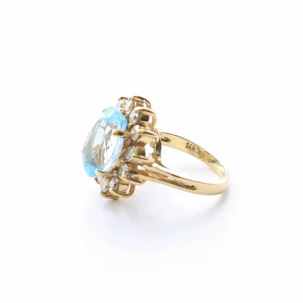 Lady's Vintage 14K Topaz & Diamond Ring - image 5