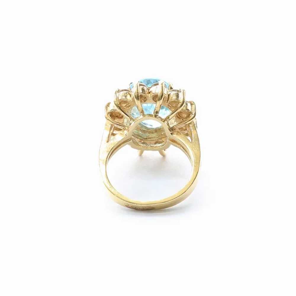 Lady's Vintage 14K Topaz & Diamond Ring - image 6