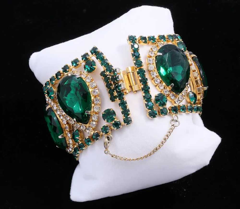 Magnificent 1950s Hattie Carnegie Emerald Green R… - image 4