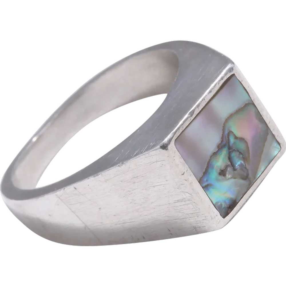 Arne Johansen Denmark  Sterling Silver Abalone Mi… - image 1