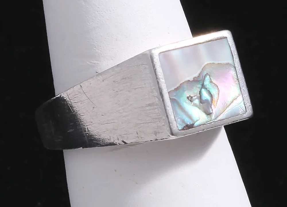 Arne Johansen Denmark  Sterling Silver Abalone Mi… - image 4