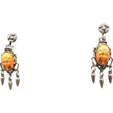 Vintage Czech Egyptian Revival Earrings - image 1