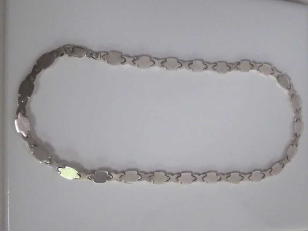 Vintage Sterling Silver Kiss Link Necklace - image 3