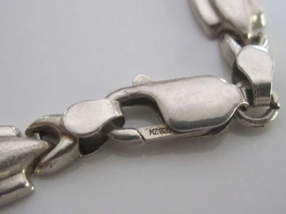 Vintage Sterling Silver Kiss Link Necklace - image 5