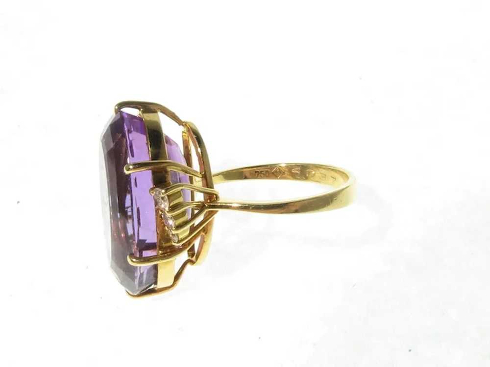 Vintage Oval Amethyst Graduated Diamond Ring - image 7