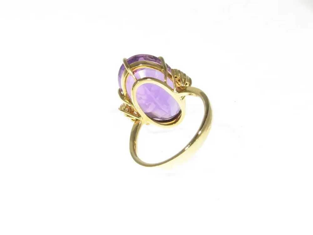 Vintage Oval Amethyst Graduated Diamond Ring - image 8