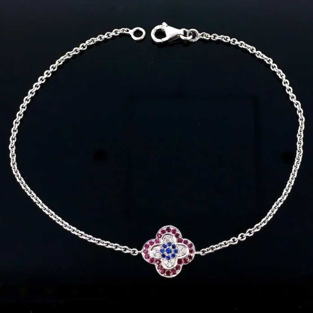 Sapphires, Rubies and Diamonds Clover Lucky Brace… - image 2