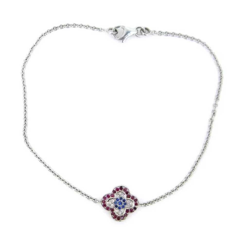 Sapphires, Rubies and Diamonds Clover Lucky Brace… - image 3