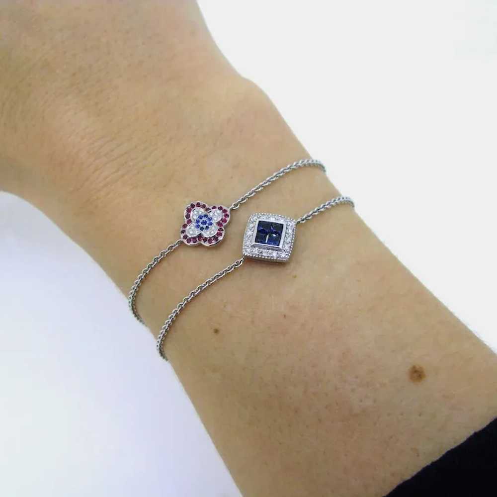 Sapphires, Rubies and Diamonds Clover Lucky Brace… - image 6