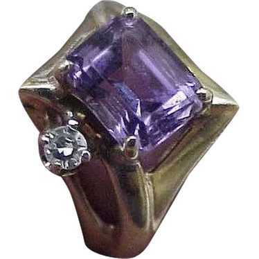 Estate Vintage 14k Yellow Gold 4.00ct Amethyst & … - image 1