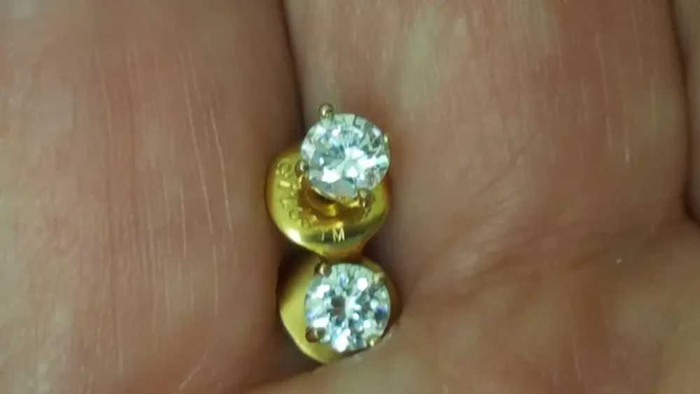 Estate Vintage .50ct Round Cut Cubic Zirconia 14k… - image 4