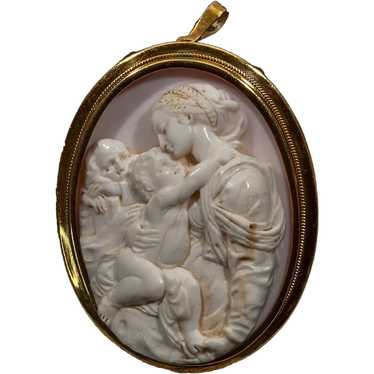 Carved Shell Cameo-Holy Family