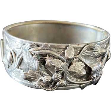 Beautiful Floral Vine Motif Metal Cuff Bracelet - image 1