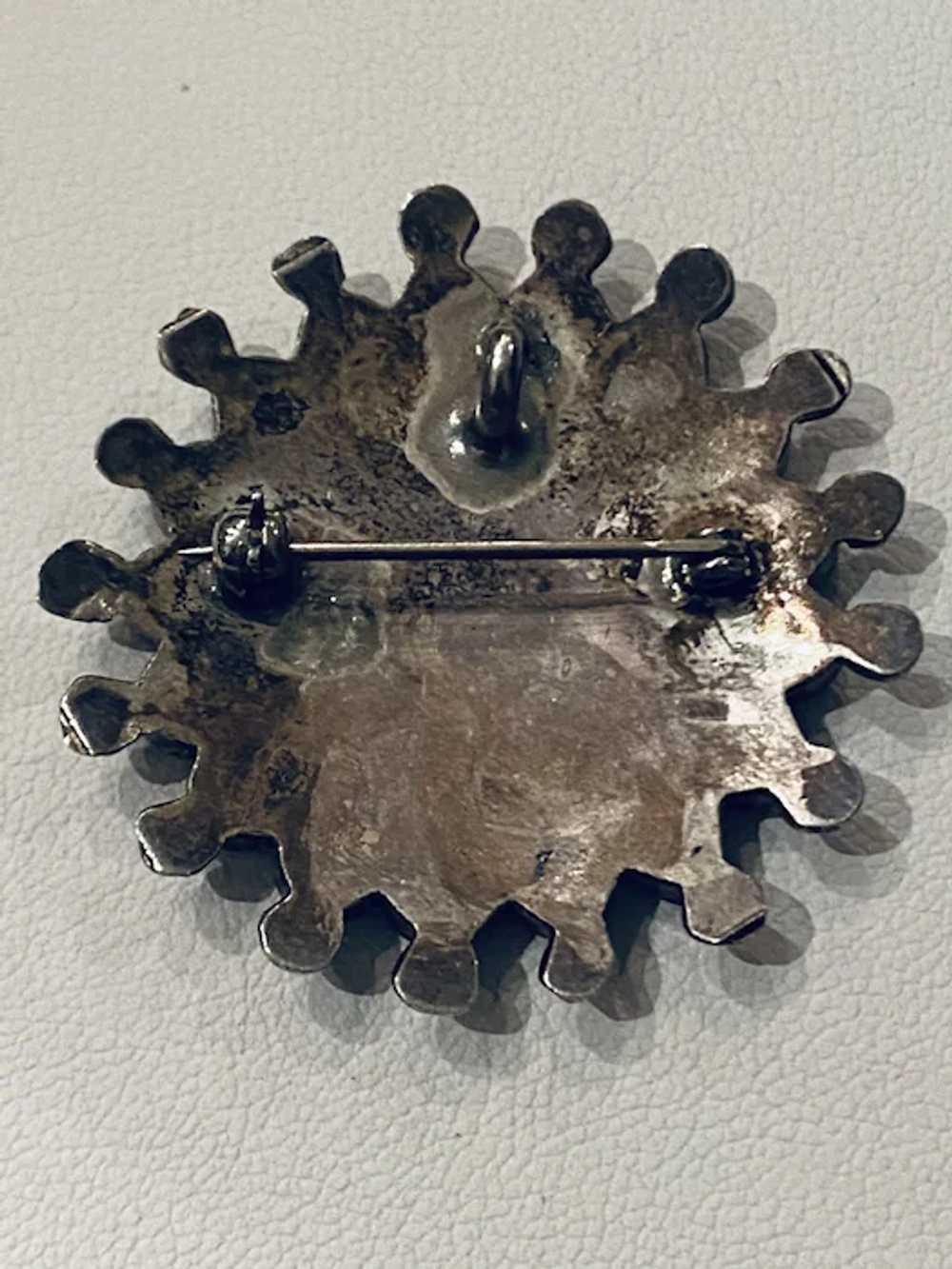 Native American Sun Face Pendant or Pin - Gem