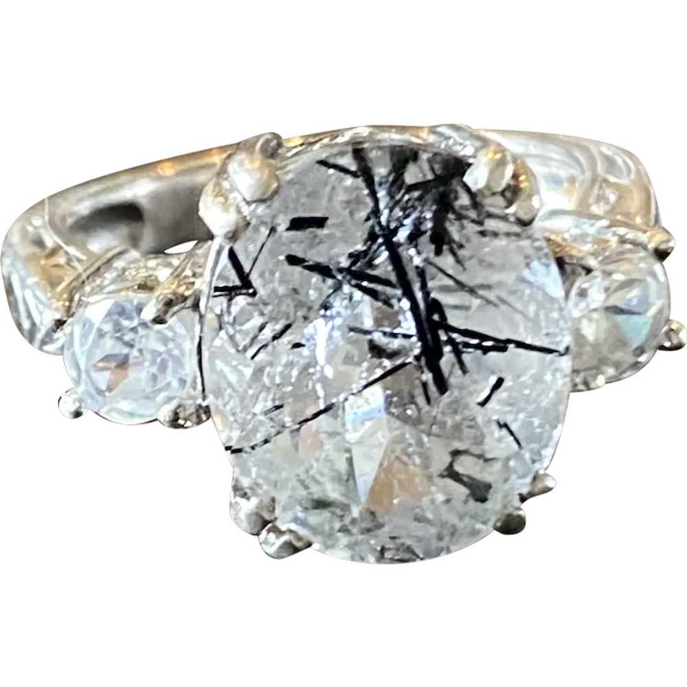 Rutilated Quartz Sterling Silver Ring - image 1