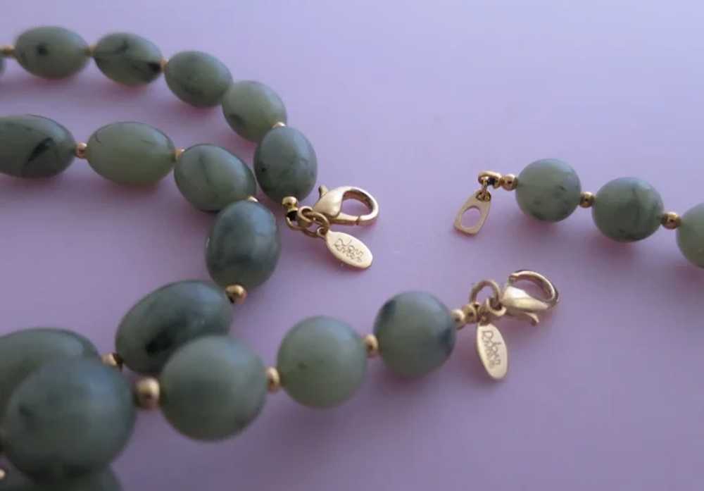 JOAN RIVERS Faux Jade Pair of Necklaces and Earri… - image 7