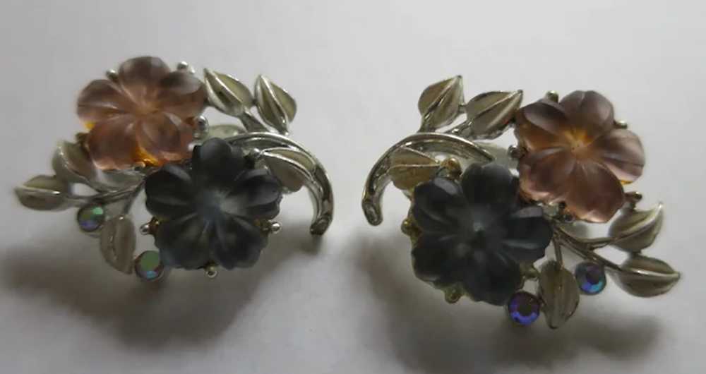 KRAMER Fruit Salad and Enamelled Flower Earrings,… - image 2