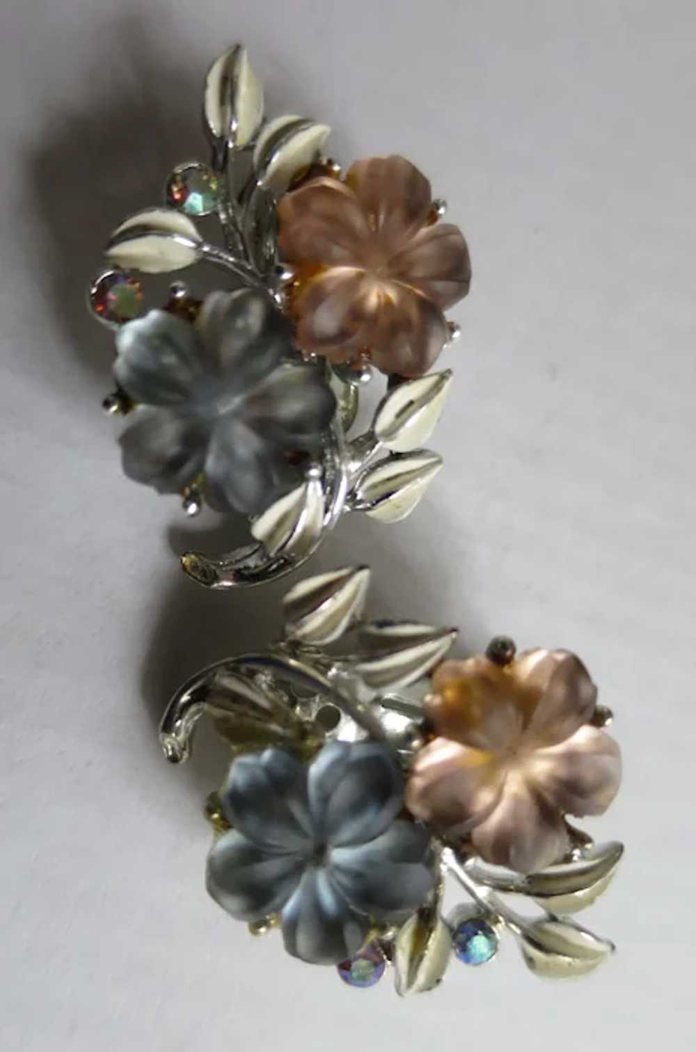 KRAMER Fruit Salad and Enamelled Flower Earrings,… - image 3