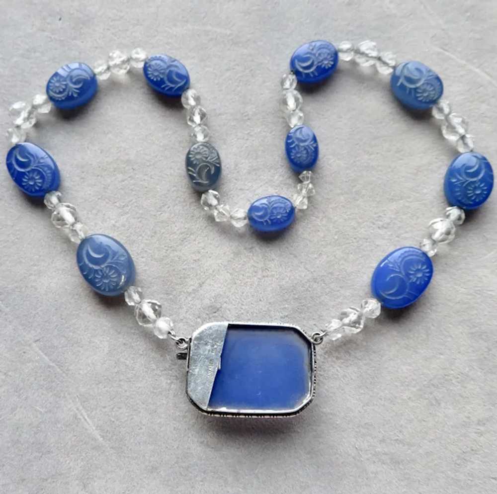 Art Deco Carved Chalcedony Sterling Germany Neckl… - image 6