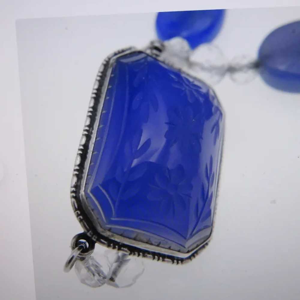 Art Deco Carved Chalcedony Sterling Germany Neckl… - image 8
