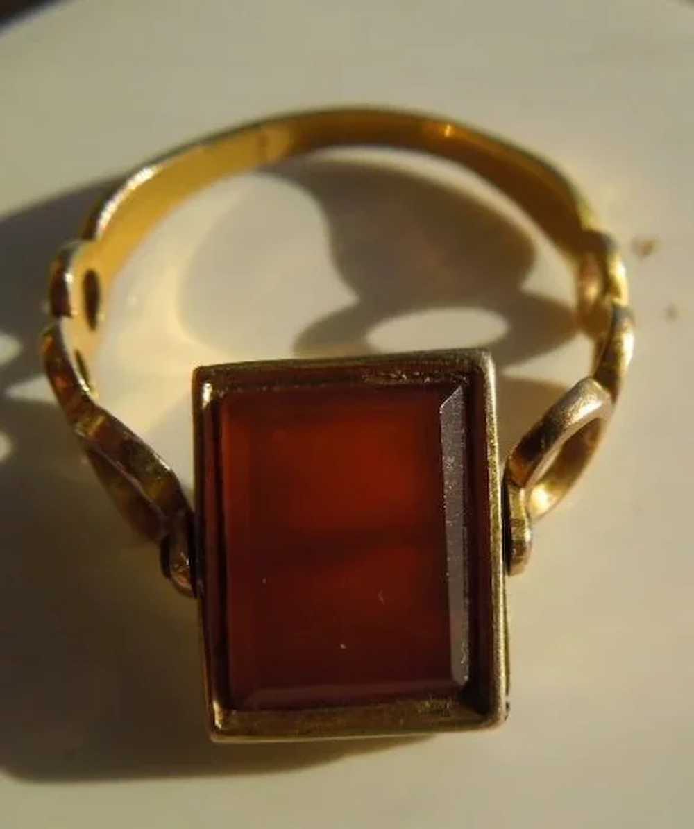Vinaigrette ring, Cornelian, Early Victorian - image 2