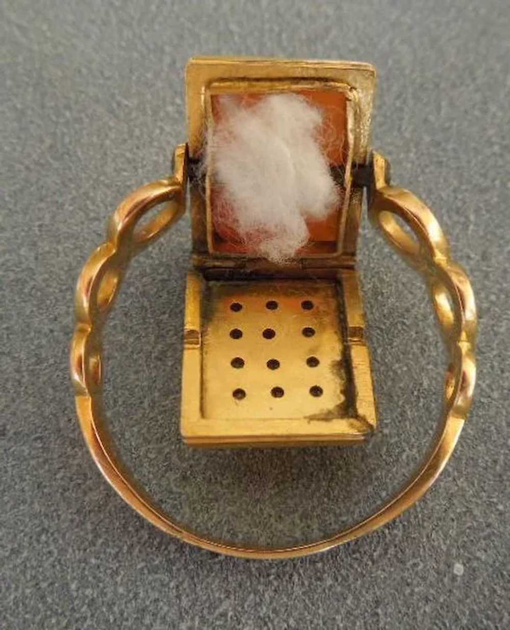 Vinaigrette ring, Cornelian, Early Victorian - image 5
