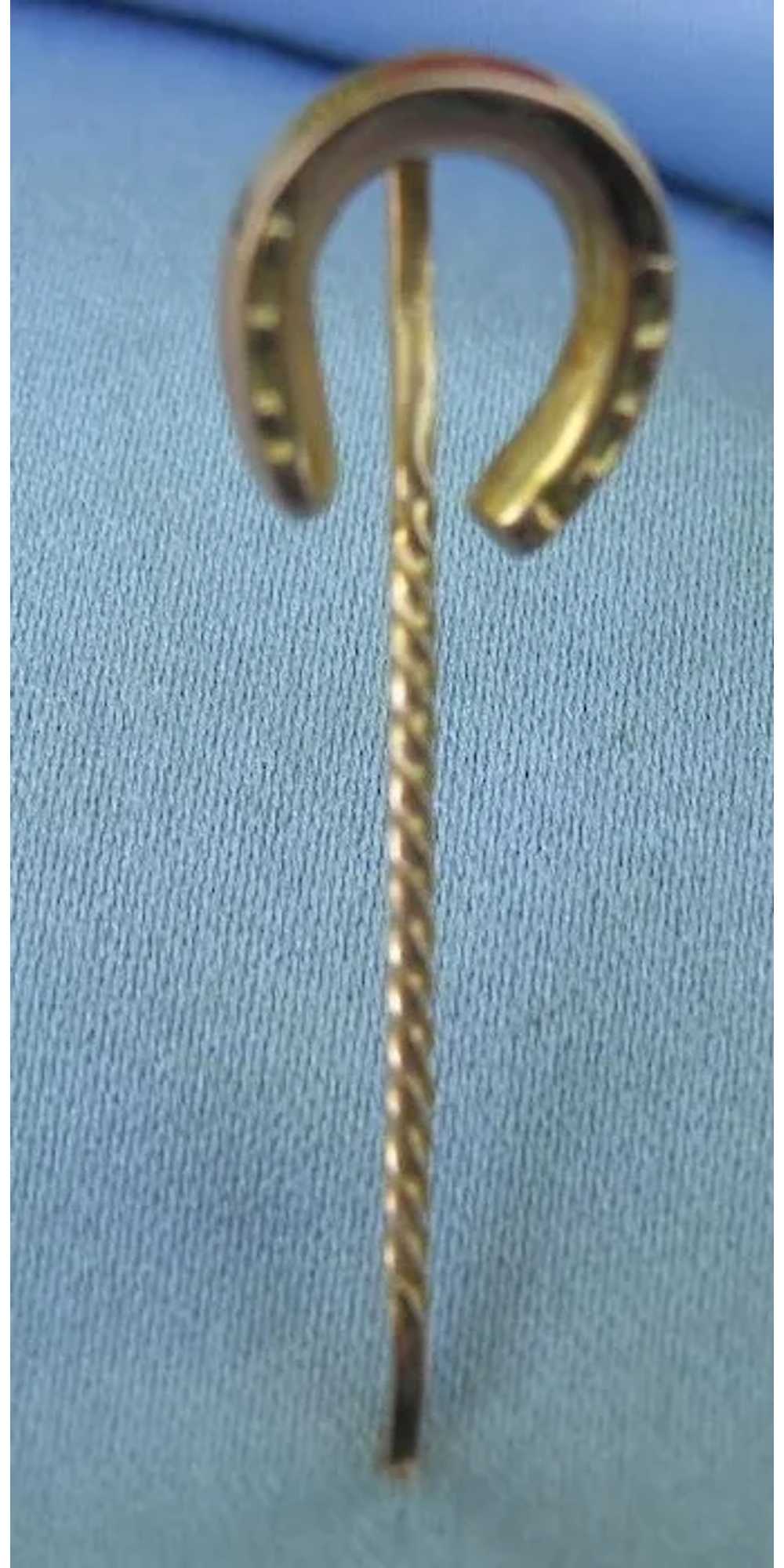 Horseshoe Stick Pin, 9 ct, Victorian - image 1