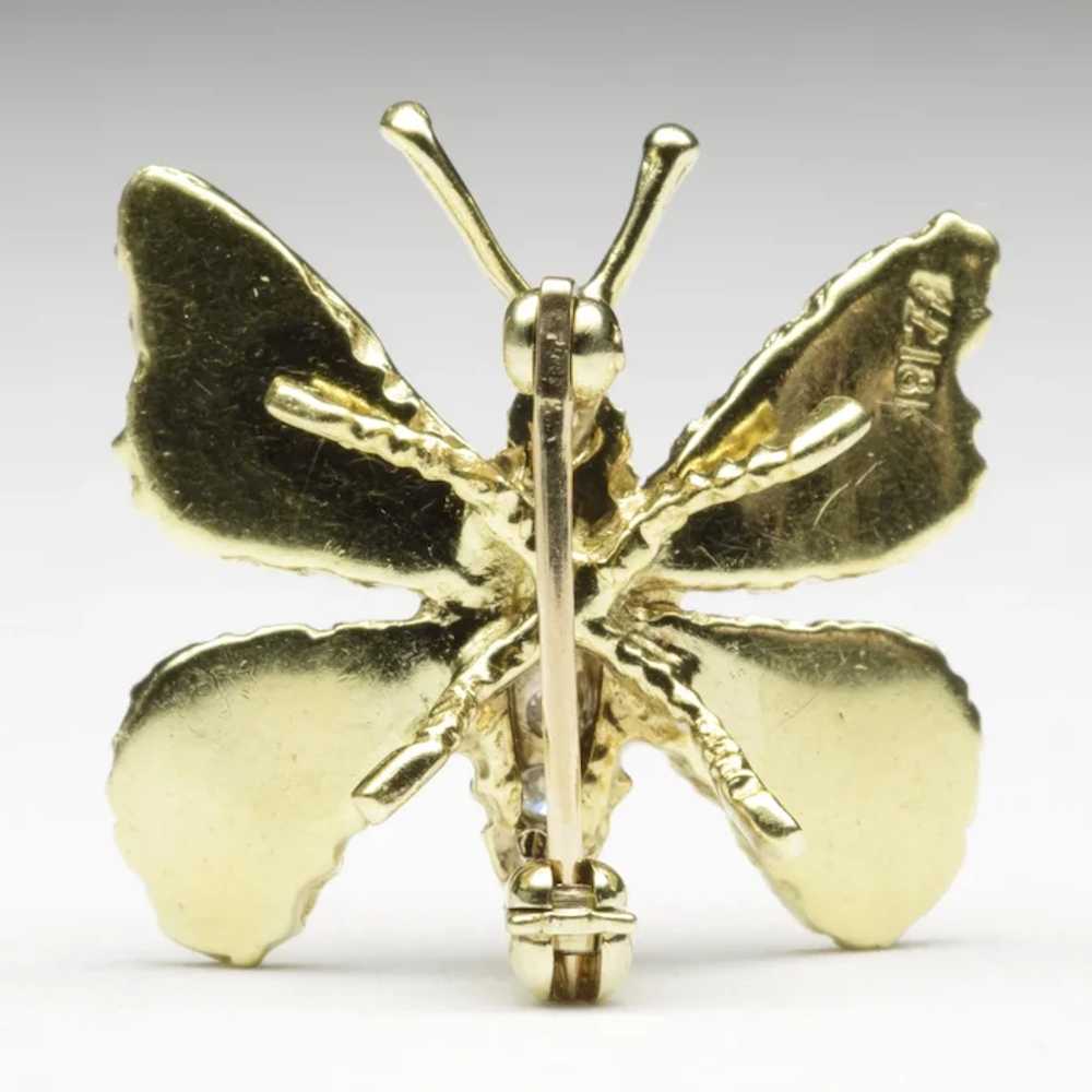 18-Karat Gold Diamond Butterfly Pin, by Honora - image 2